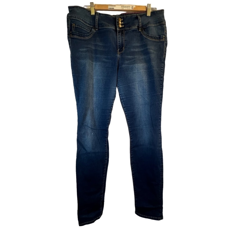 Warehouse One Women's Jeans Size 34 Reg Blue Dark Wash Bottoms Up Skinny
